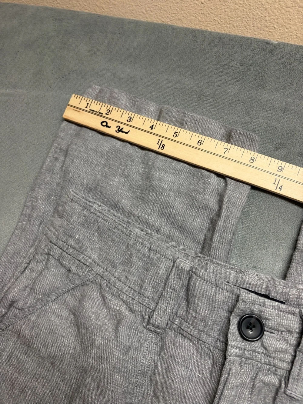 Banana Republic Women’s Linen Blend Pants Gray Straight Leg Size 4 Casual Beach